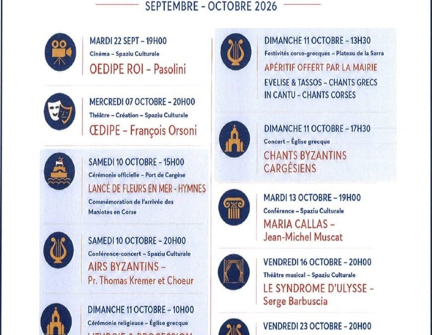 Cargèse fête 350 ans d&rsquo;histoire grecque en Corse et ses 250 ans : le programme des commémorations 2026